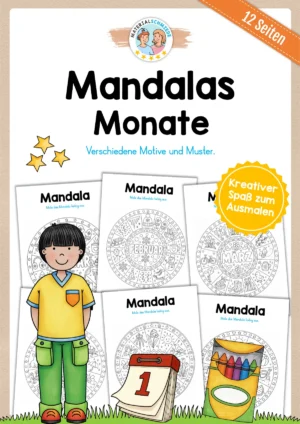 12 Mandalas zu den Monaten (zum Ausmalen)