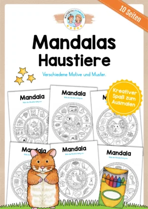 Mandalas Haustiere zum Ausmalen (1. - 4. Klasse)