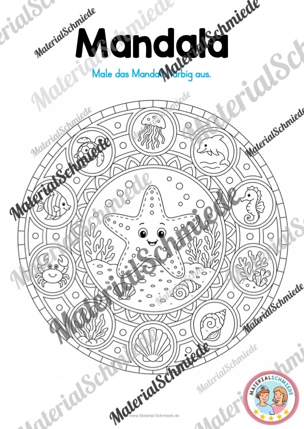 10 Mandalas: Thema Meerestiere - Mandala 02