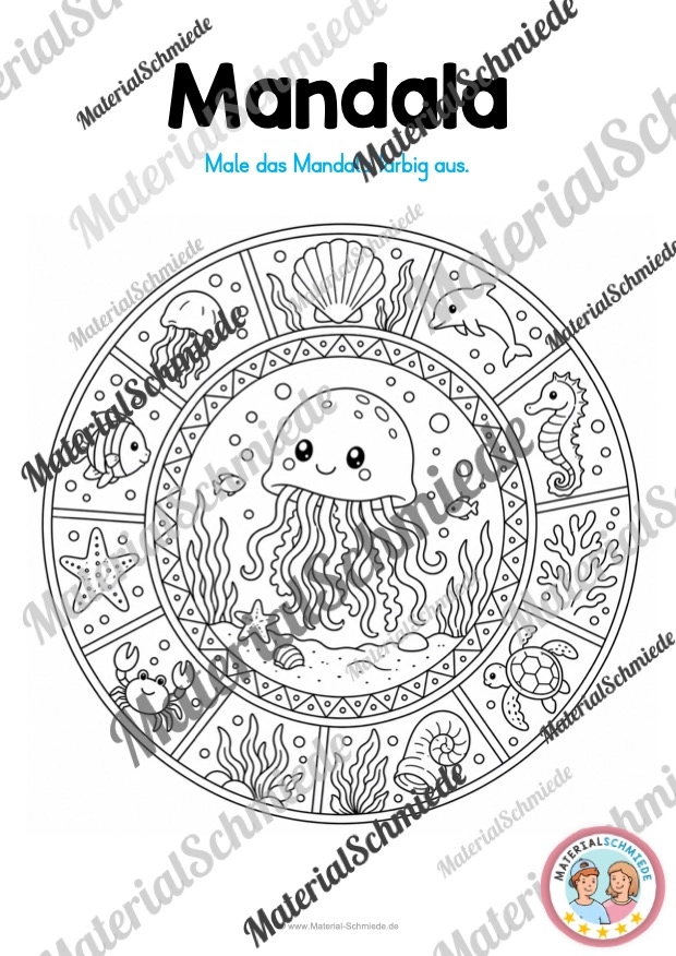 10 Mandalas: Thema Meerestiere - Mandala 03