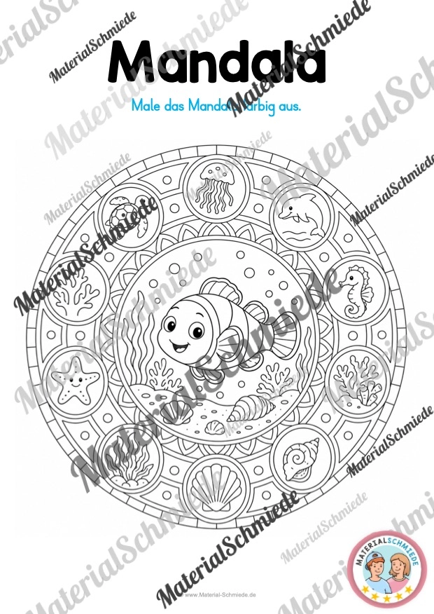 10 Mandalas: Thema Meerestiere - Mandala 04