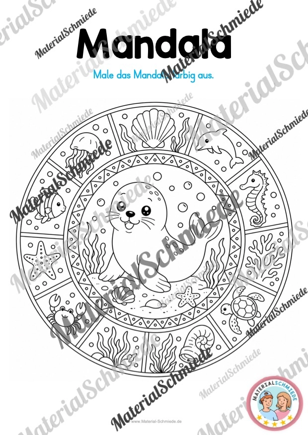 10 Mandalas: Thema Meerestiere - Mandala 05