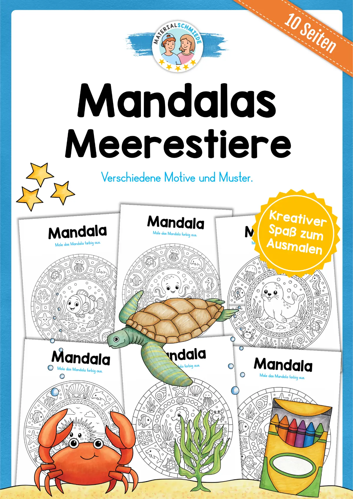 10 Mandalas: Thema Meerestiere