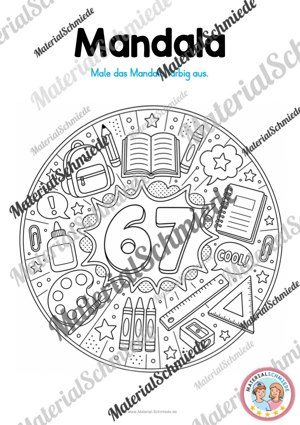 10 Mandalas zum Trend "Six Seven" (zum Ausmalen) - Mandala 01
