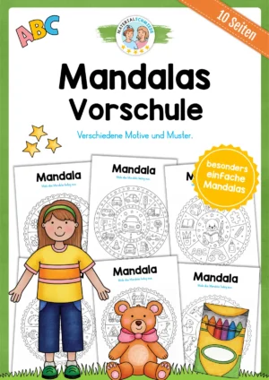 10 extra einfache Mandalas für die Vorschule (zum Ausmalen)