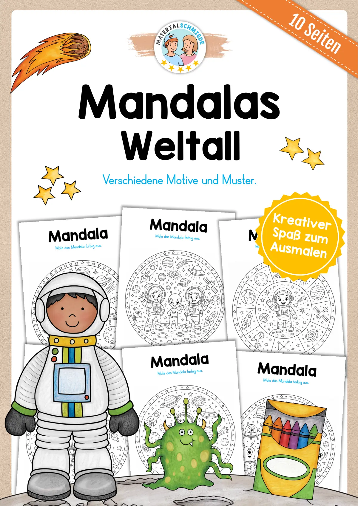 10 Mandalas zum Weltall (zum Ausmalen)