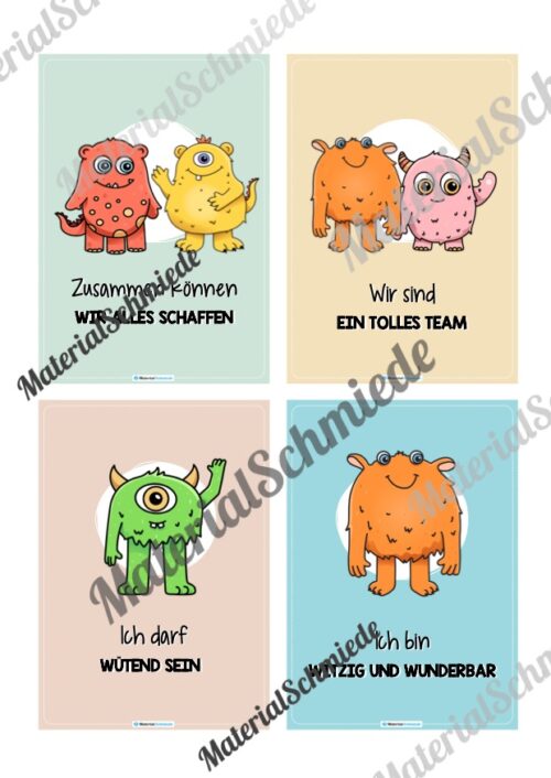 Motivationskarten für Kinder: Monster (24 Stück) - Vorschau 03