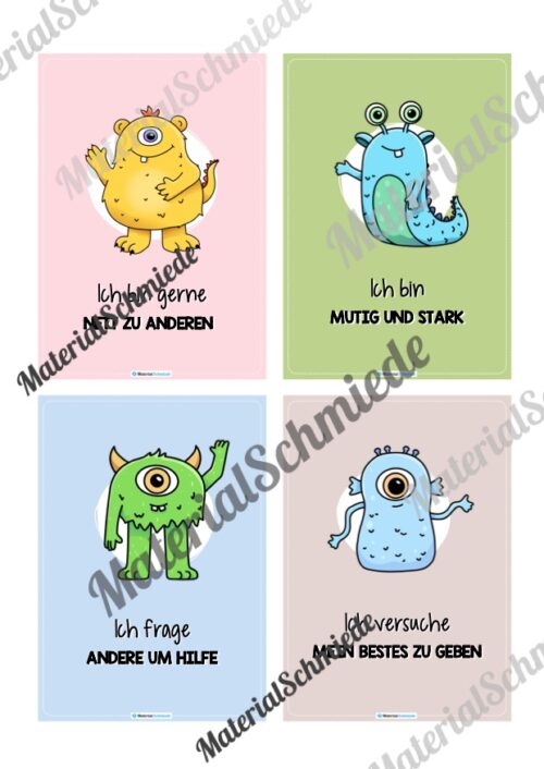 Motivationskarten für Kinder: Monster (24 Stück) - Vorschau 06