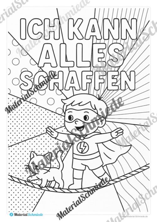 Kostenlose Ausmalbilder zum Thema Mut (Arbeitsblatt 01)