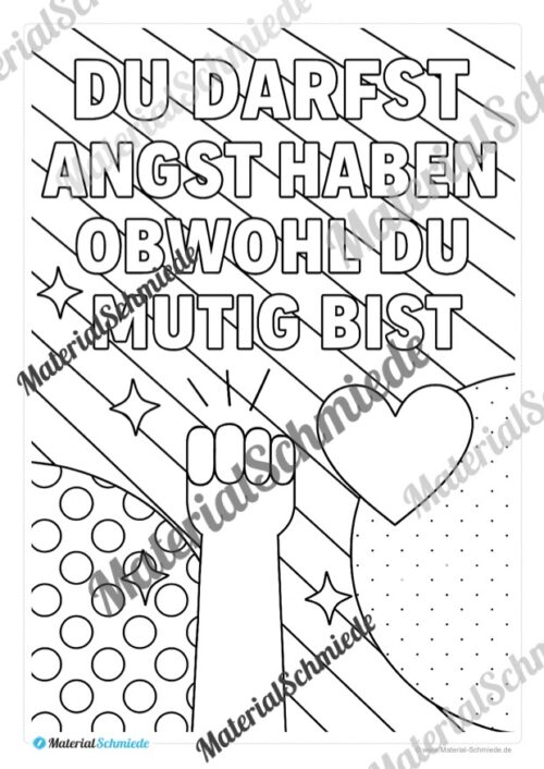 Kostenlose Ausmalbilder zum Thema Mut (Arbeitsblatt 03)
