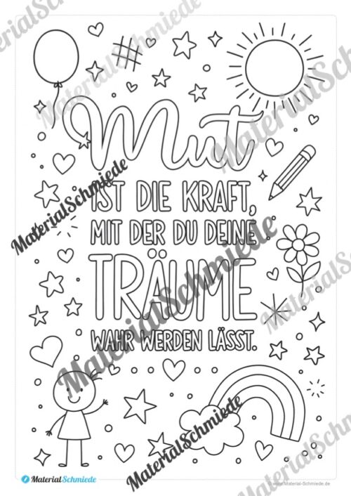Kostenlose Ausmalbilder zum Thema Mut (Arbeitsblatt 05)