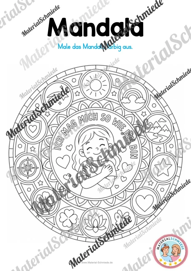 15 Mutmachende Mandalas zum Ausmalen (Motivation und Selbstvertrauen stärken) - Arbeitsblatt 04