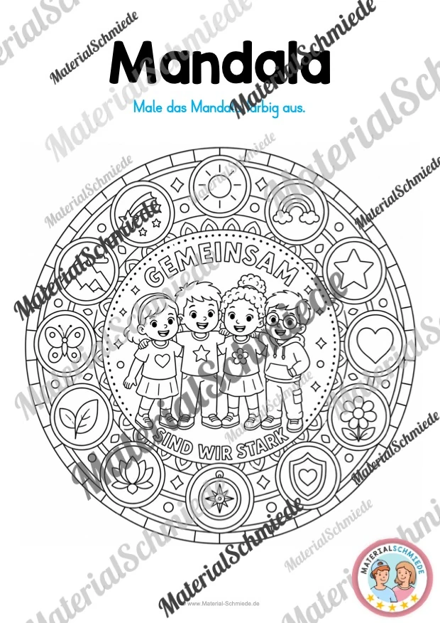 15 Mutmachende Mandalas zum Ausmalen (Motivation und Selbstvertrauen stärken) - Arbeitsblatt 05