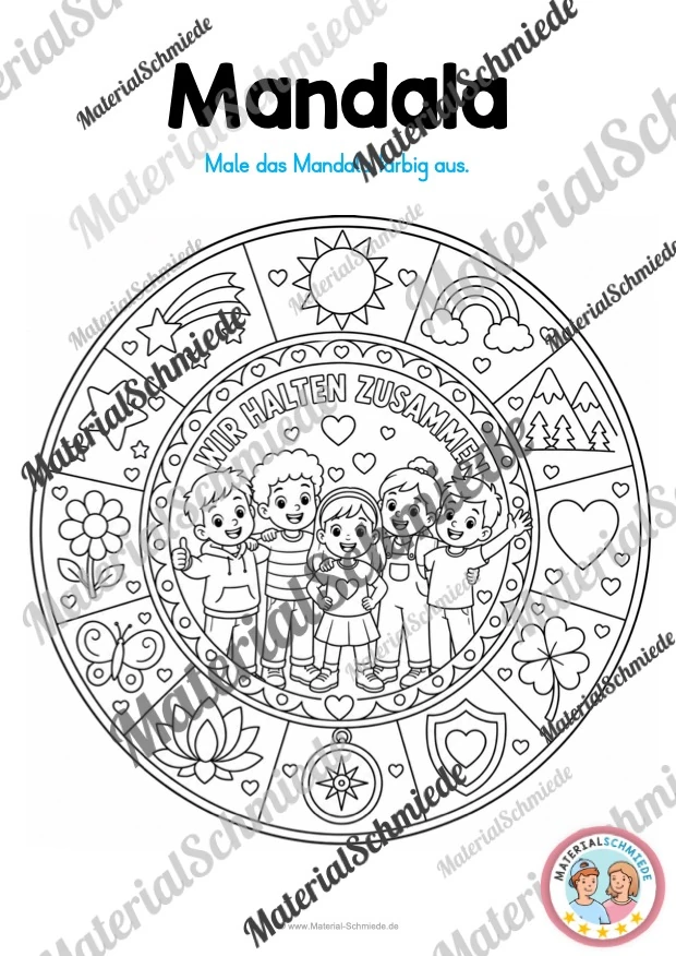 15 Mutmachende Mandalas zum Ausmalen (Motivation und Selbstvertrauen stärken) - Arbeitsblatt 07