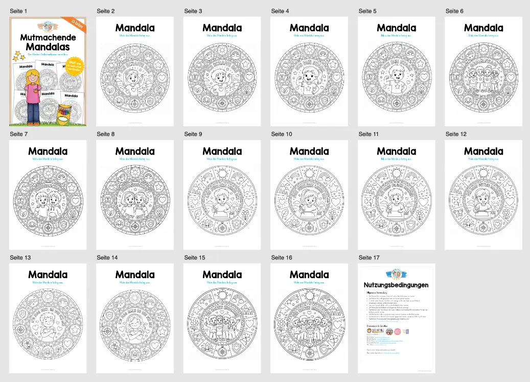 15 Mutmachende Mandalas zum Ausmalen (Motivation und Selbstvertrauen stärken) - Überblick