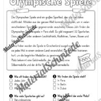 Lesen & Verstehen (Ankreuzen): Olympische Spiele 2024 (Vorschau 01)