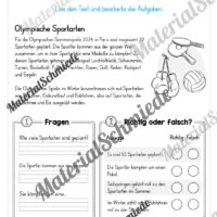10 Lesetexte: Olympische Spiele 2024 (Vorschau 07)
