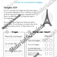 10 Lesetexte: Olympische Spiele 2024 (Vorschau 08)