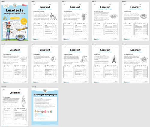 10 Lesetexte: Olympische Spiele 2024 (Überblick)