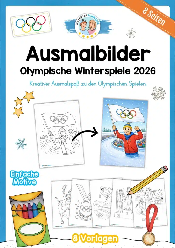 Kostenlose Ausmalbilder: Olympische Winterspiele 2026