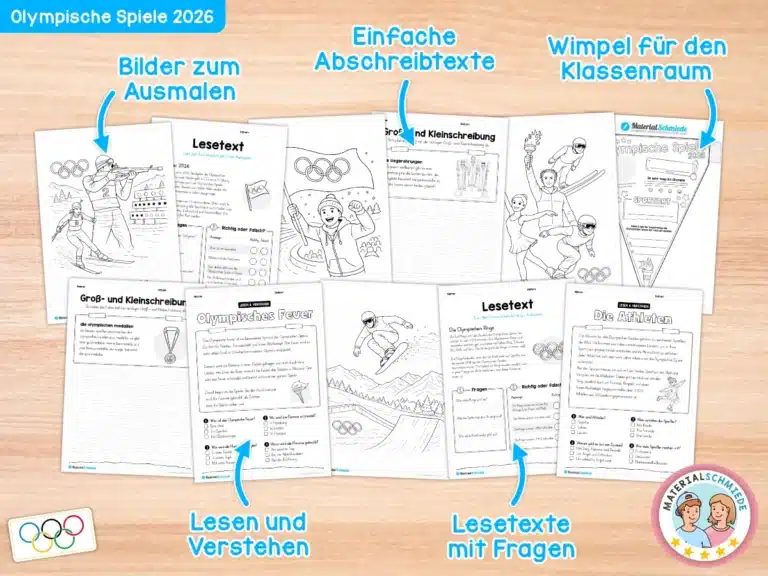 Arbeitsblätter, Aufgaben und Übungen zu den Olympischen Winterspielen 2026