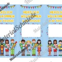 Willkommenskarte Schulstart: Blanko-Vorlage (hochkant) - Vorschau 01