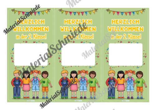 Willkommenskarte Schulstart: Blanko-Vorlage (hochkant) - Vorschau 03