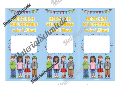 Willkommenskarte Schulstart: Blanko-Vorlage (hochkant) - Vorschau 05