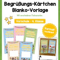 Willkommenskarte Schulstart: Blanko-Vorlage (hochkant)