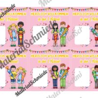 Willkommenskarte Schulstart: Blanko-Vorlage (quadratisch) - Vorschau 02