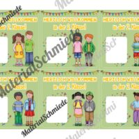 Willkommenskarte Schulstart: Blanko-Vorlage (quadratisch) - Vorschau 03