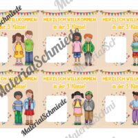 Willkommenskarte Schulstart: Blanko-Vorlage (quadratisch) - Vorschau 04