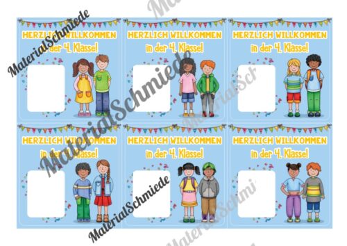 Willkommenskarte Schulstart: Blanko-Vorlage (quadratisch) - Vorschau 05