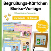 Willkommenskarte Schulstart: Blanko-Vorlage (quadratisch)