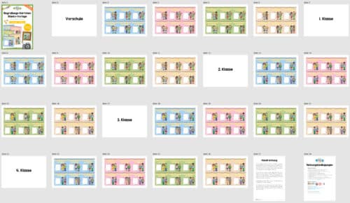 Willkommenskarte Schulstart: Blanko-Vorlage (quadratisch) - Überblick