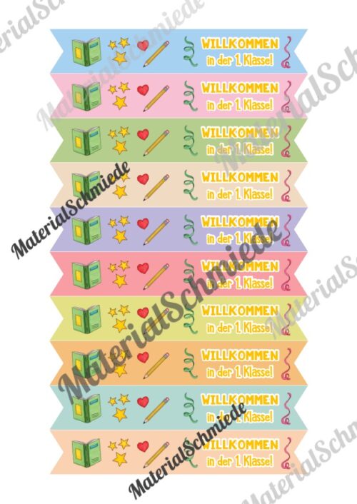 Willkommensgeschenk: Bleistiftwimpel (1.-4. Klasse) - Vorschau 01