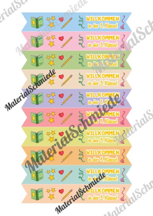 Willkommensgeschenk: Bleistiftwimpel (1.-4. Klasse) - Vorschau 03