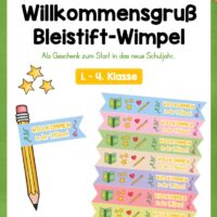 Willkommensgeschenk: Bleistiftwimpel (1.-4. Klasse)