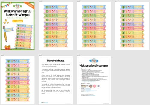 Willkommensgeschenk: Bleistiftwimpel (1.-4. Klasse) - Überblick