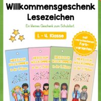 Willkommensgeschenk: Lesezeichen (1.-4. Klasse)
