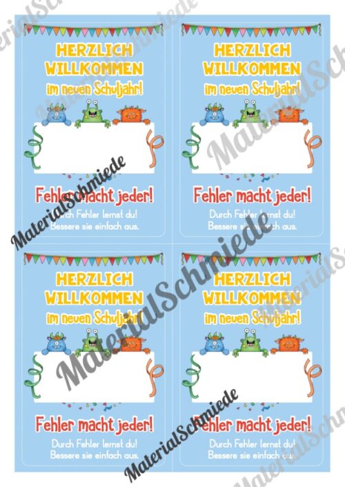 Willkommenskarte: Radiergummi (1.-4. Klasse) - Vorschau 06