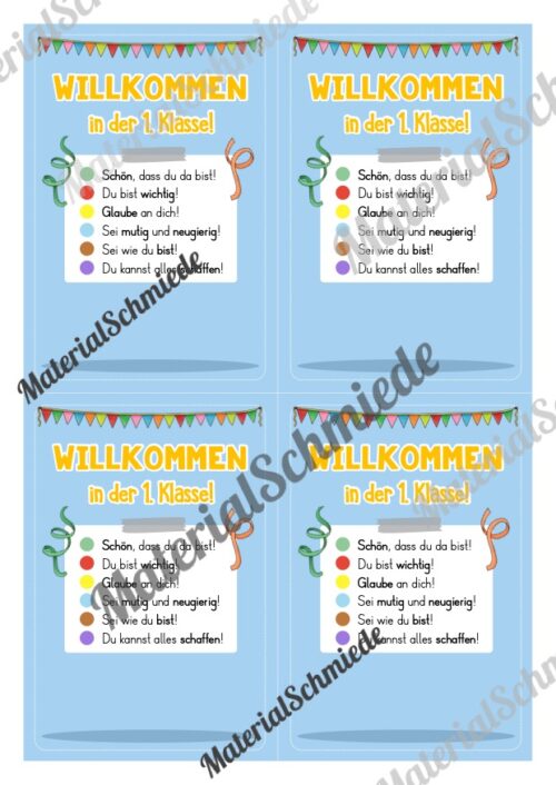 Willkommenskarte Schulstart: Schokolinsen (Vorlage) - Vorschau 01