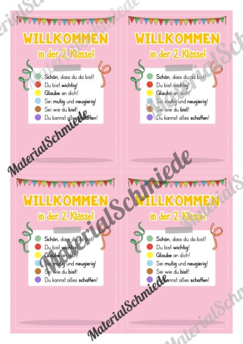 Willkommenskarte Schulstart: Schokolinsen (Vorlage) - Vorschau 02