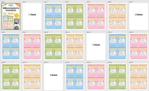Willkommenskarte Schulstart: Schokolinsen (Vorlage) - Überblick
