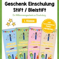 Willkommensgeschenk Einschulung: Stift