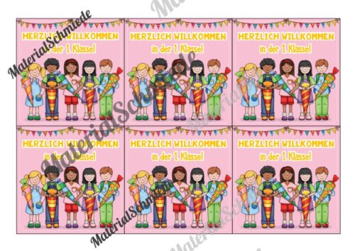 Begrüßungs-Kärtchen zur Einschulung (Vorschau 02)