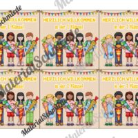 Begrüßungs-Kärtchen zur Einschulung (Vorschau 04)