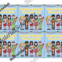 Begrüßungs-Kärtchen zur Einschulung (Vorschau 05)