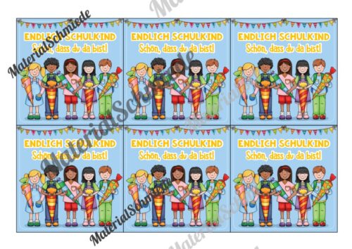 Begrüßungs-Kärtchen zur Einschulung (Vorschau 05)