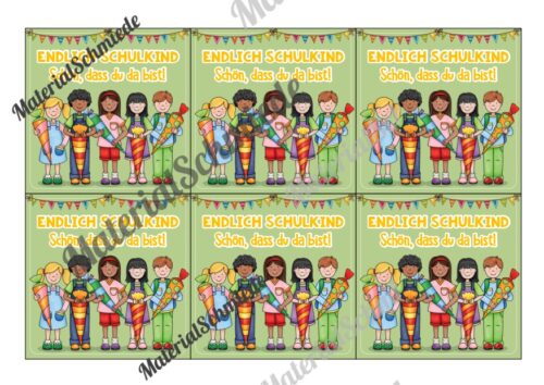 Begrüßungs-Kärtchen zur Einschulung (Vorschau 07)